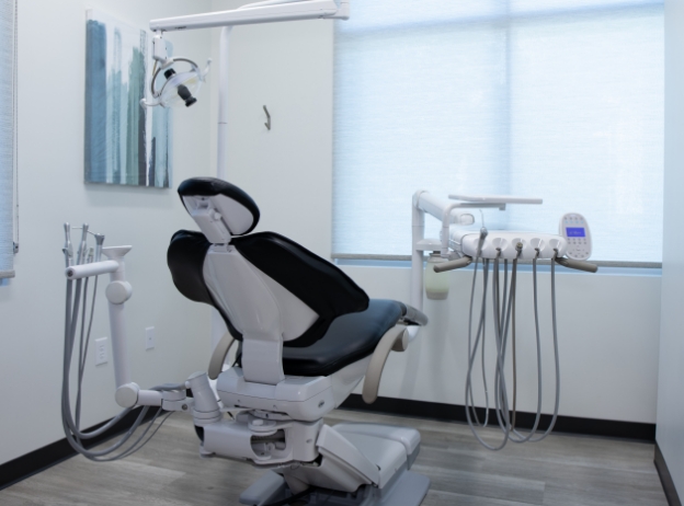 Sleek black dental chair at Complete Dental Care Paradise Valley