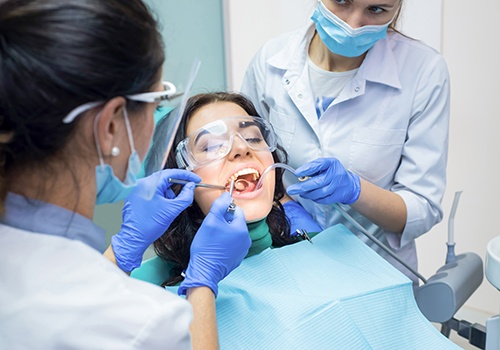 Woman at a dental consultation