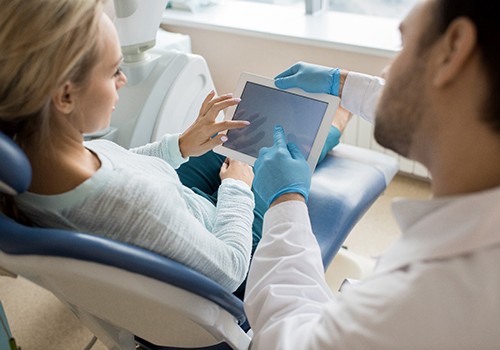 Woman getting a dental procedure